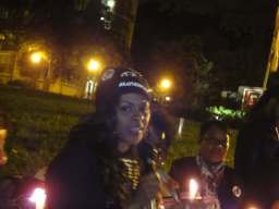 Gina Best, mother of India Kager, killed by Virginia Beach police, at vigil for Alonzo Smith in DC.