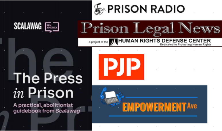 collage of logos from prison reporting organizations